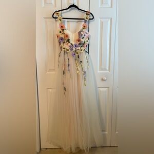 Floral Embroidered Tulle Dress
